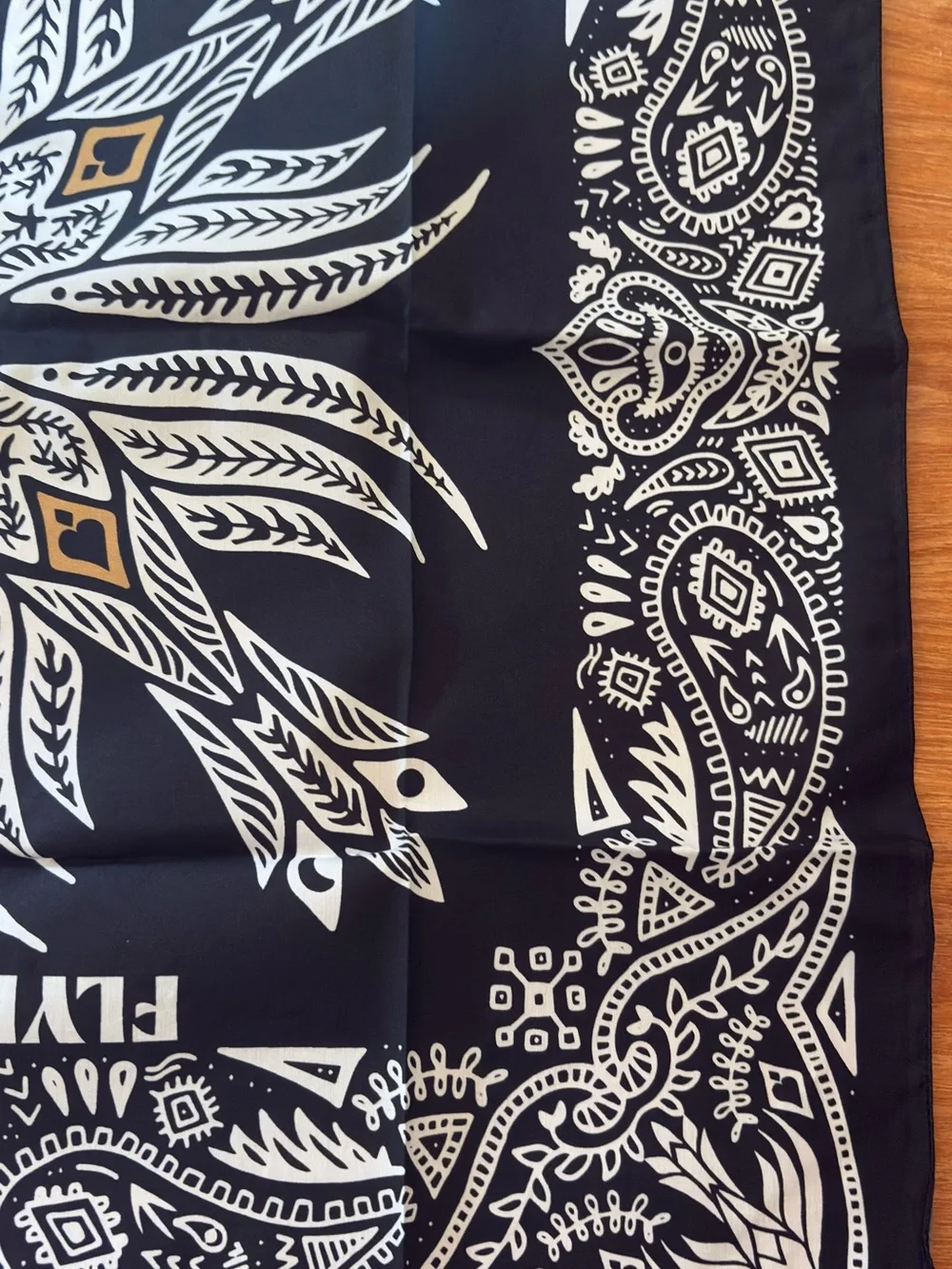 Never Use Flying Embers Black Bandana Paisley Print Bandana Scarf-22”x22”